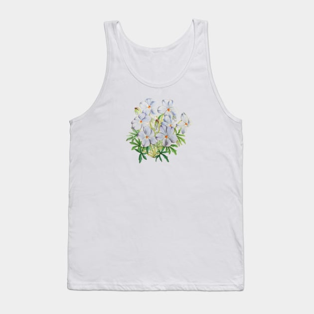 A Bouquet of Violets Vintage Botanical Illustration Tank Top by Biophilia